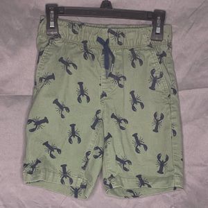 Old Navy boy shorts. Army green with navy lobsters on it.